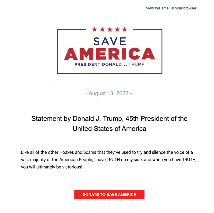 Trump Statement from 08/13